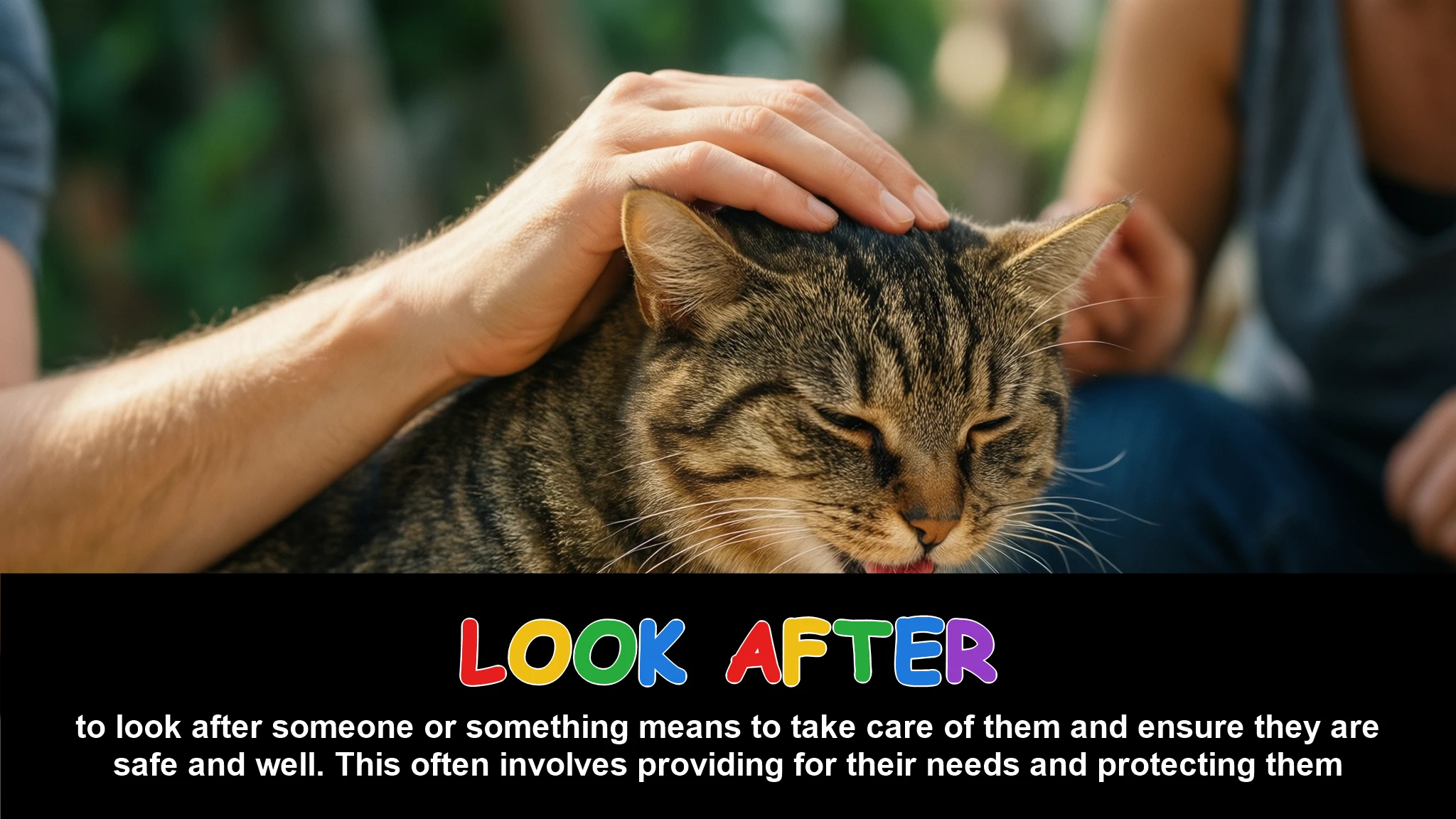 English Illustration for look after